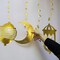16 Pieces Islamic Gold Star Crescent Moon Lantern Ramadan Garland EID Decoration Home Happy Ramadan Mubarak Party Decor Hanging Streamer Wedding Backdrop Banner Aladdin Birthday Party Supplies